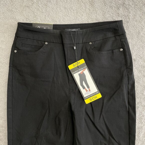 NEW Mario Serrani Women's S Black Comfort Stretch Capri Pants 23" Inseam - Picture 11 of 12